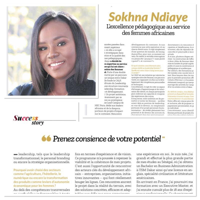 AMINA MAGAZINE : Sokhna NDIAYE, fondatrice du CALF à l'honneur